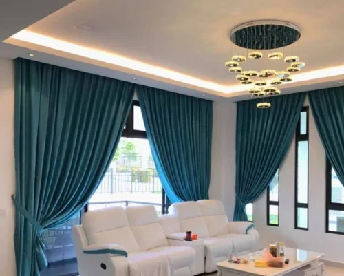 blue living room curtains​ in Dubai